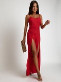 Summer jumpsuit with slits, red AZR6987